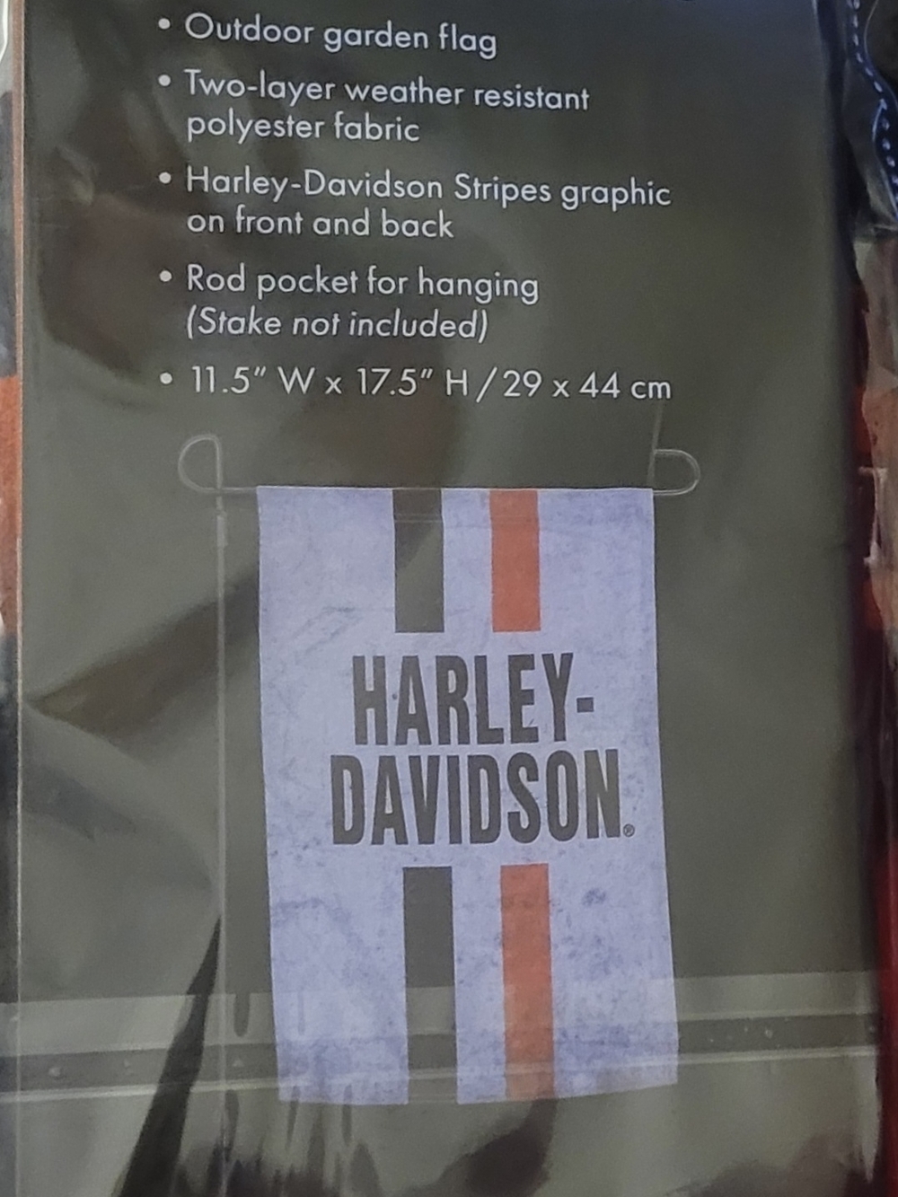 NEW Harley-Davidson Black & Orange Logo Garden Flag
